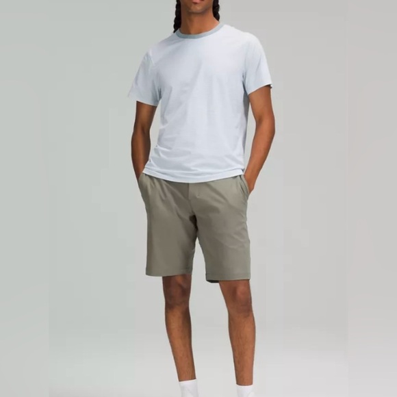 lululemon athletica White Tee with Blue Collar - Picture 1 of 8